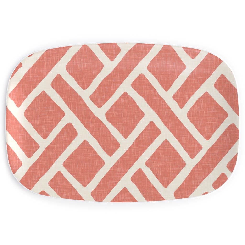 Savannah Trellis Serving Platter, Pink