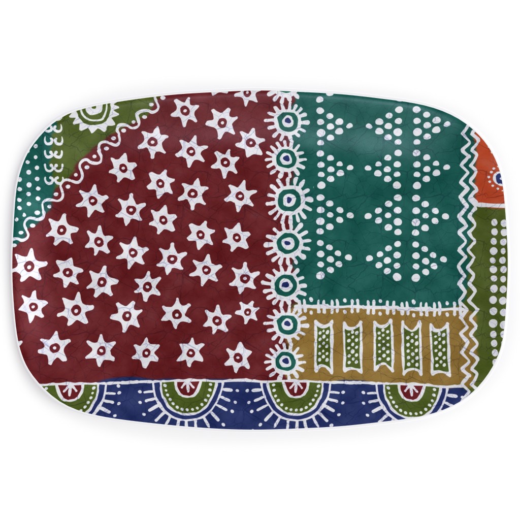 Batik Complete - Warm Serving Platter, Multicolor