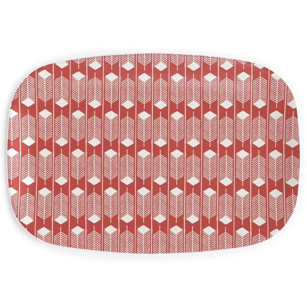 Feathers Charging - Red Serving Platter, Red