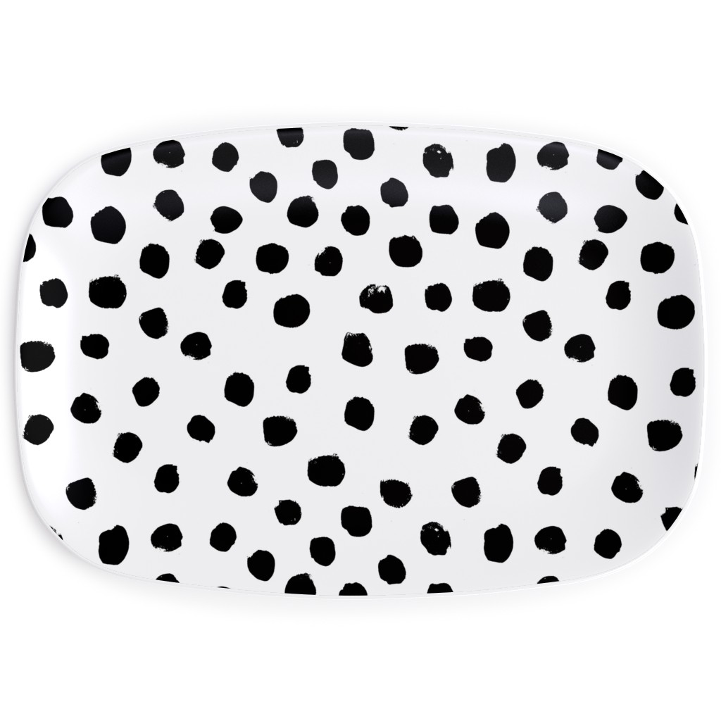 Soft Painted Dots Serving Platter, White