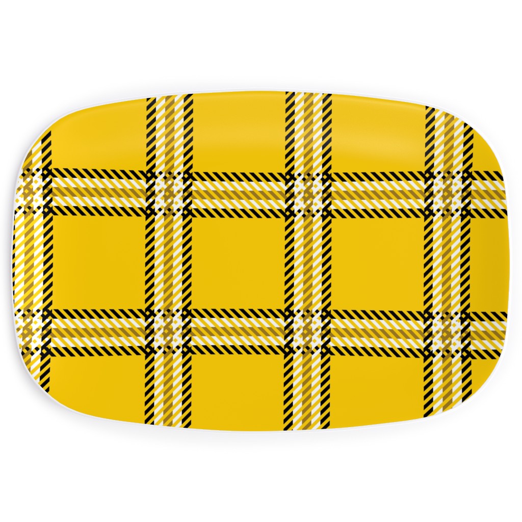 Cher's Plaid Serving Platter, Yellow
