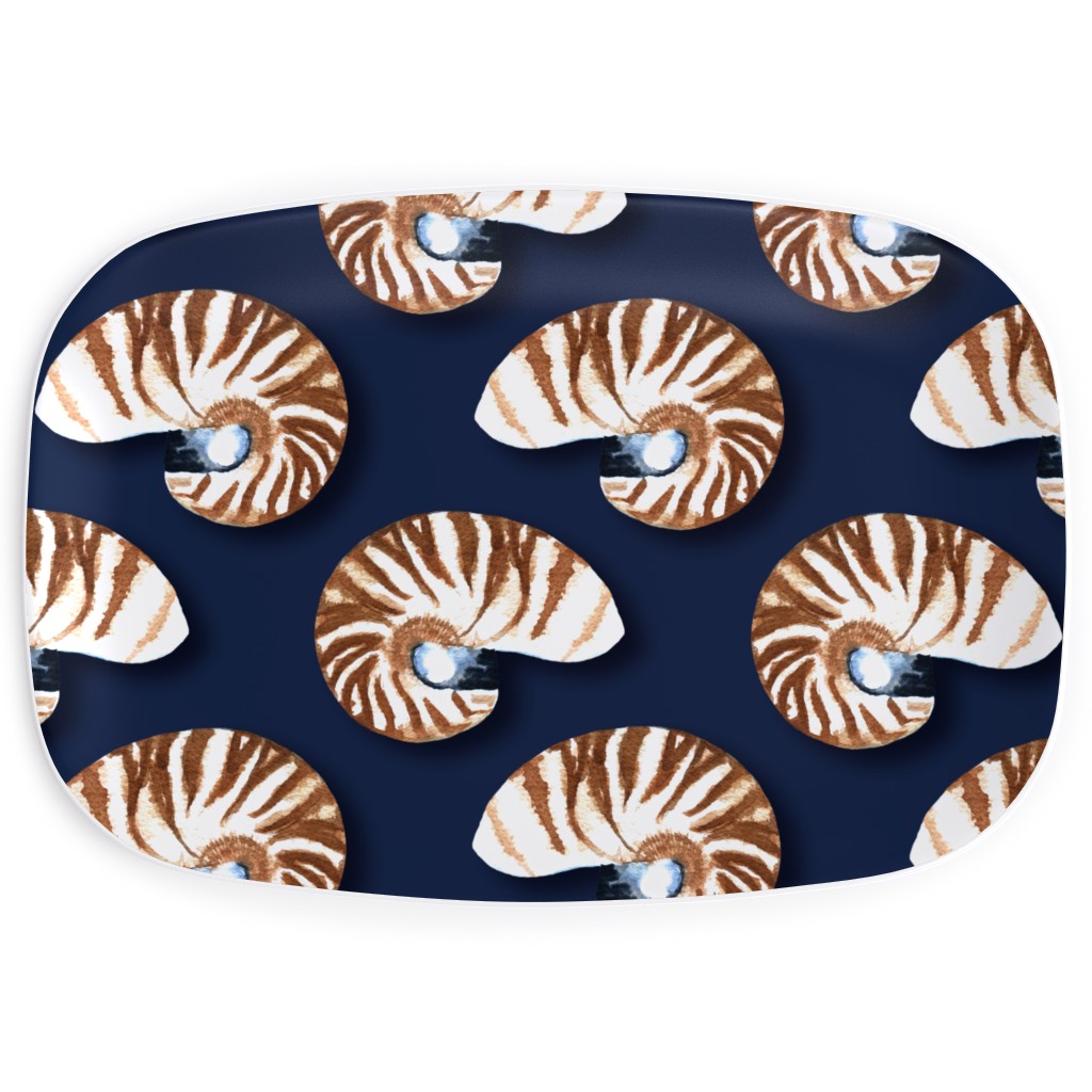 Nautilus - Indigo Serving Platter, Blue, True Blue