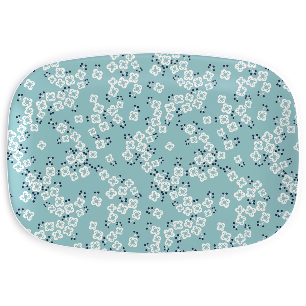 Japanese Blossom Blue Serving Platter Shutterfly