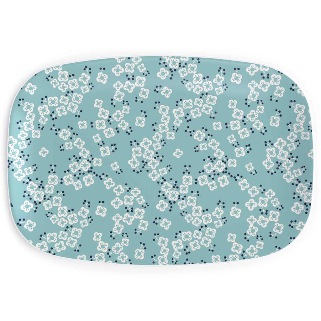 Japanese Blossom - Blue Serving Platter, Blue