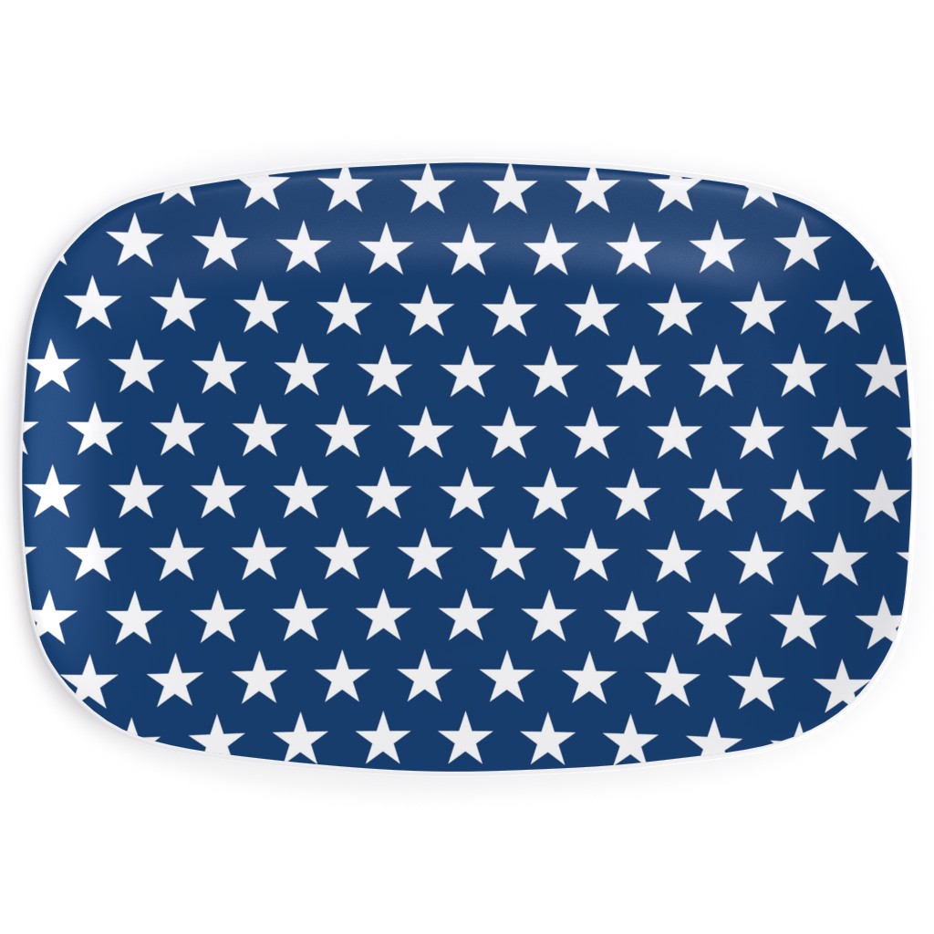 Stars on Blue Serving Platter, Blue