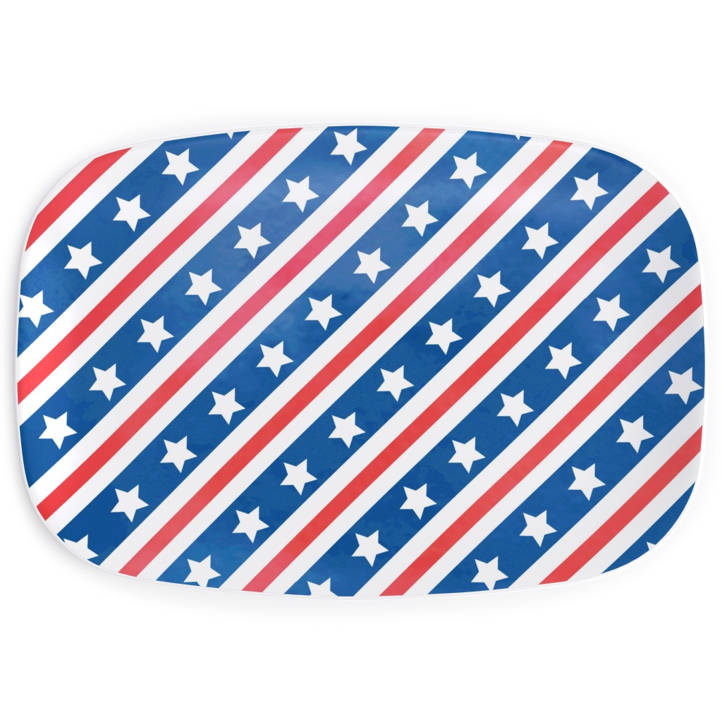 Stars & Stripes - Diagonal Serving Platter, Blue, True Blue