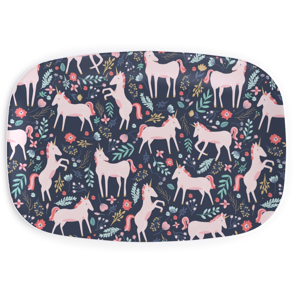 Unicorn Fields Serving Platter, Multicolor