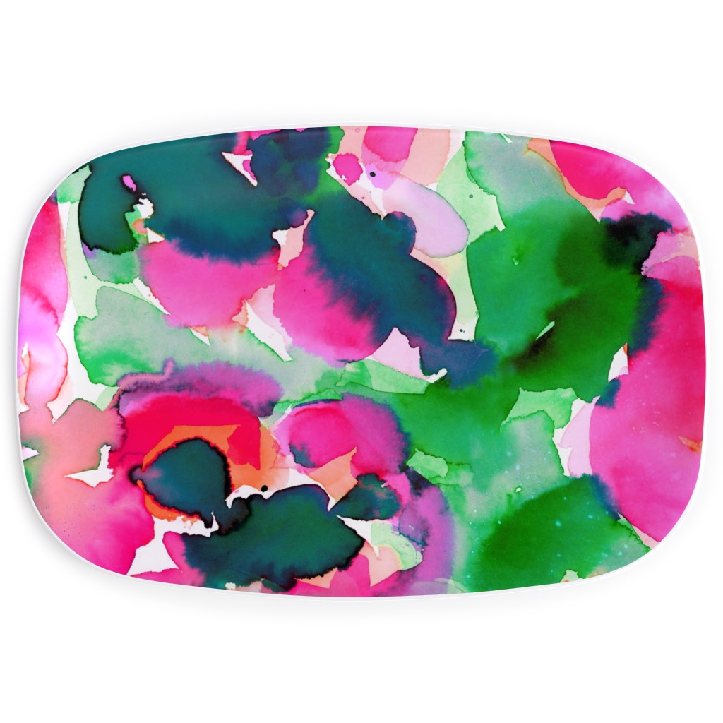 Abstract Flora Watercolor - Multi Serving Platter, Multicolor