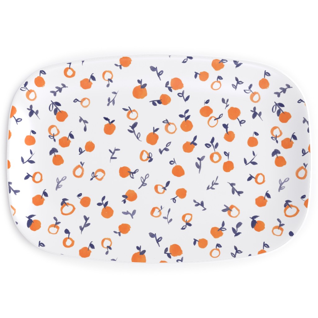 Whimsical Watercolor Orange Serving Platter, Orange