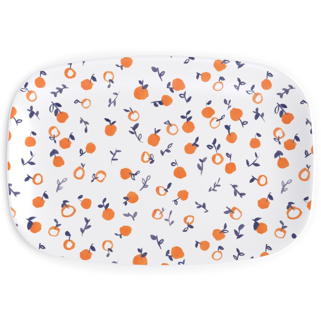 Whimsical Watercolor Orange Serving Platter, Orange