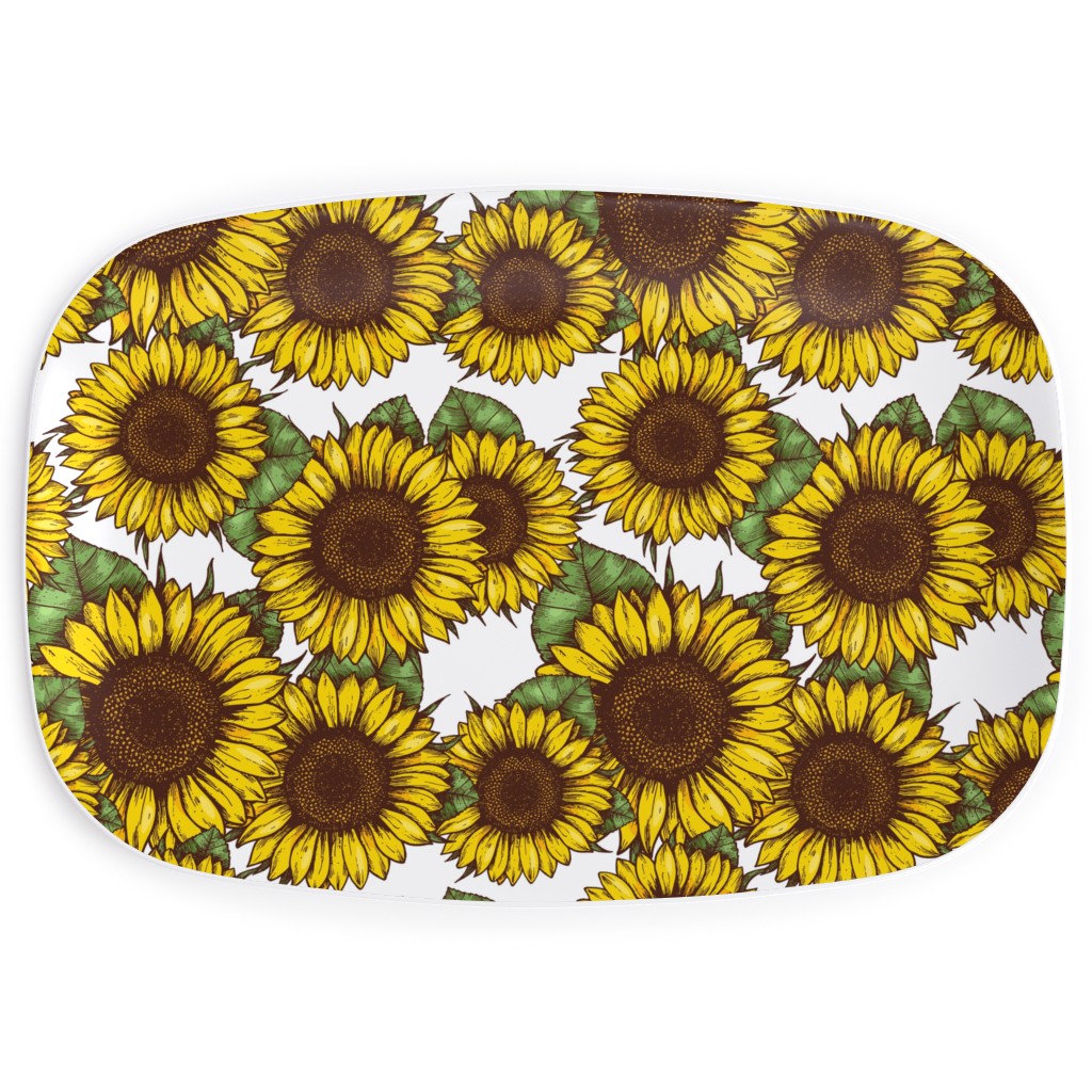 Sunflowers Serving Platter, Yellow