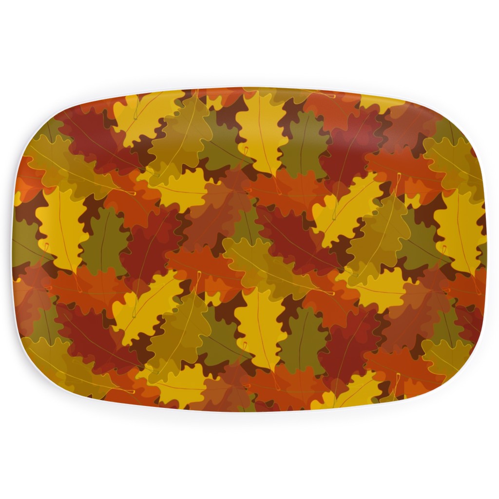 Oak Pile Serving Platter, Orange, Orange