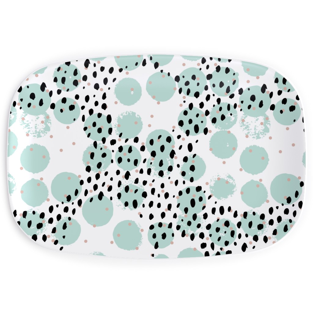 Abstract Rain - Green Serving Platter, Green, Classic Green