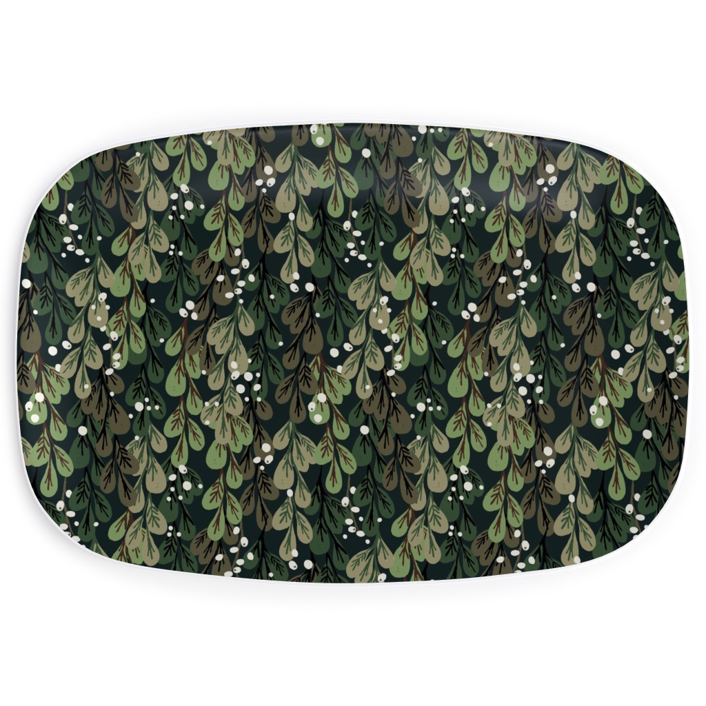Mistletoe - Green Serving Platter, Green