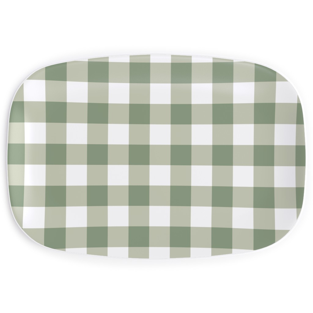Plaid - Green Serving Platter, Green
