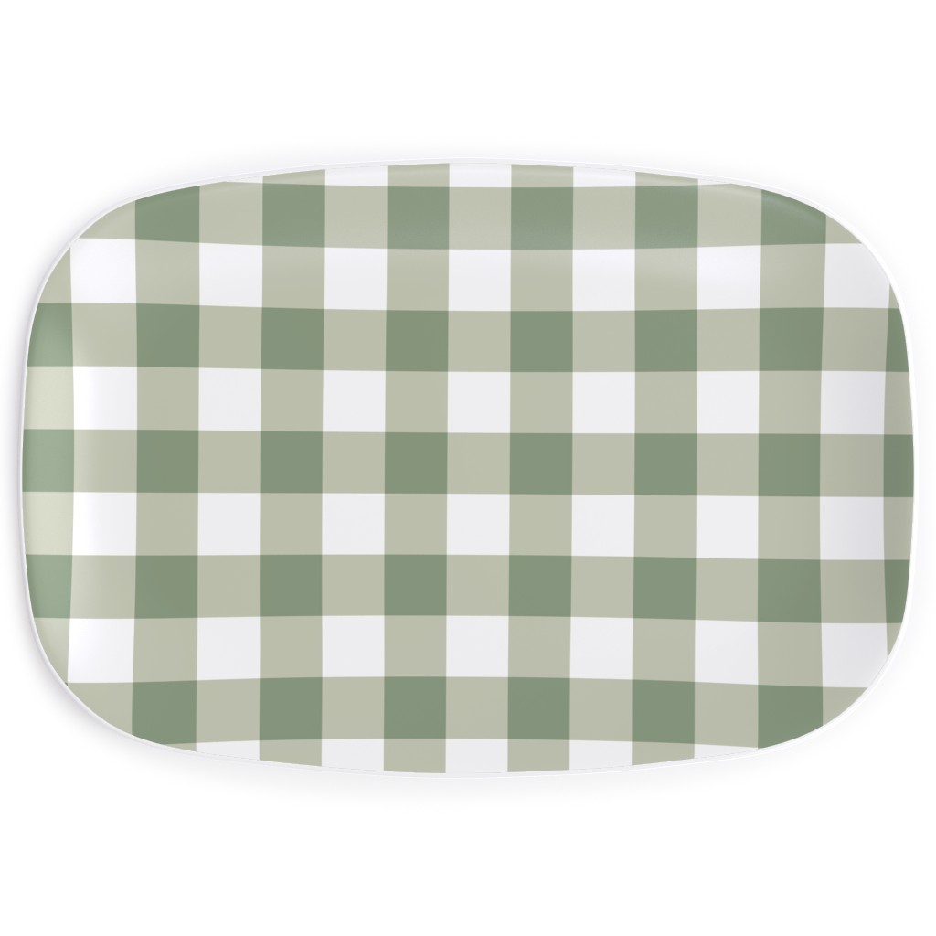 Plaid - Green Serving Platter, Green, Classic Green