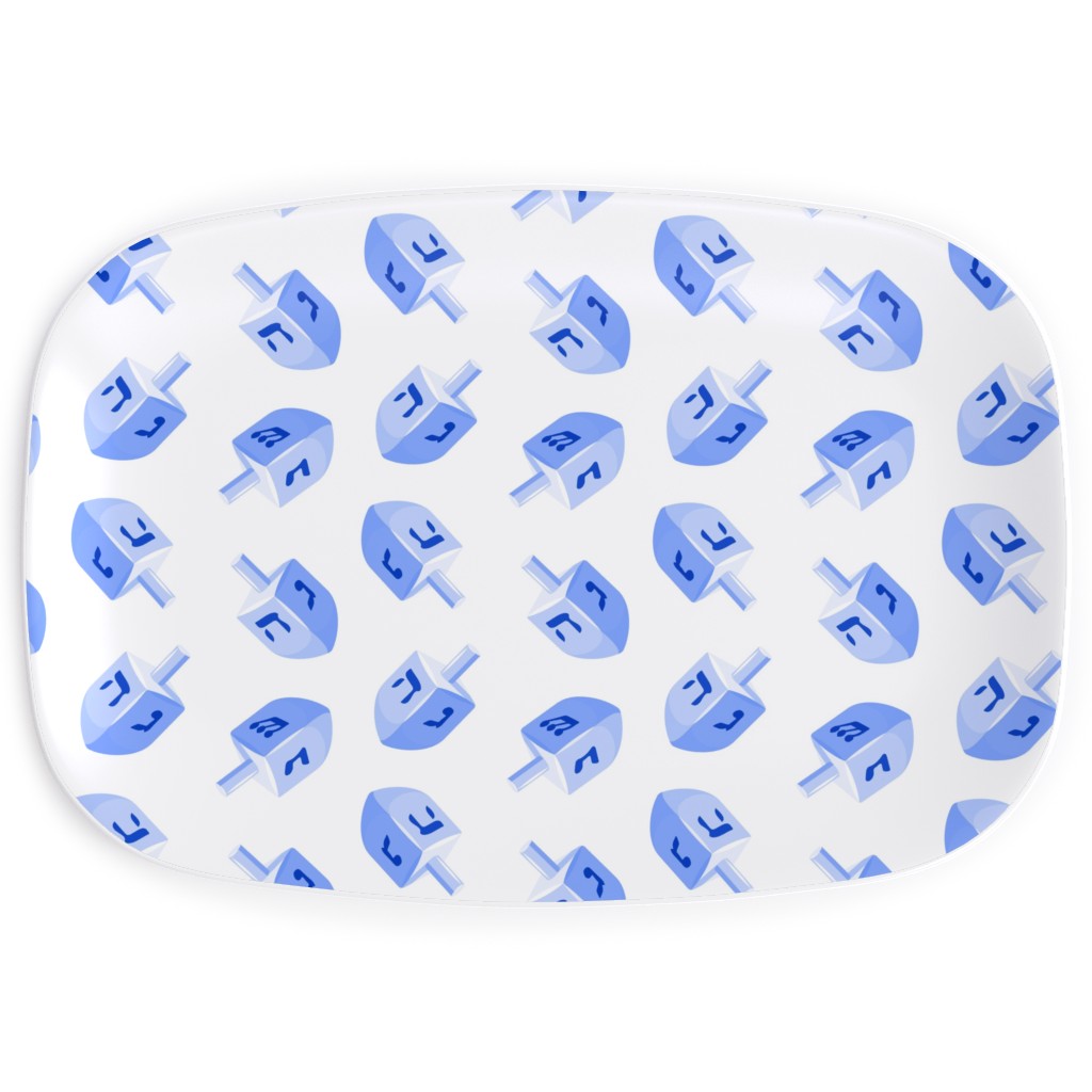 Dreidels Serving Platter, Blue, Blue Bonnet