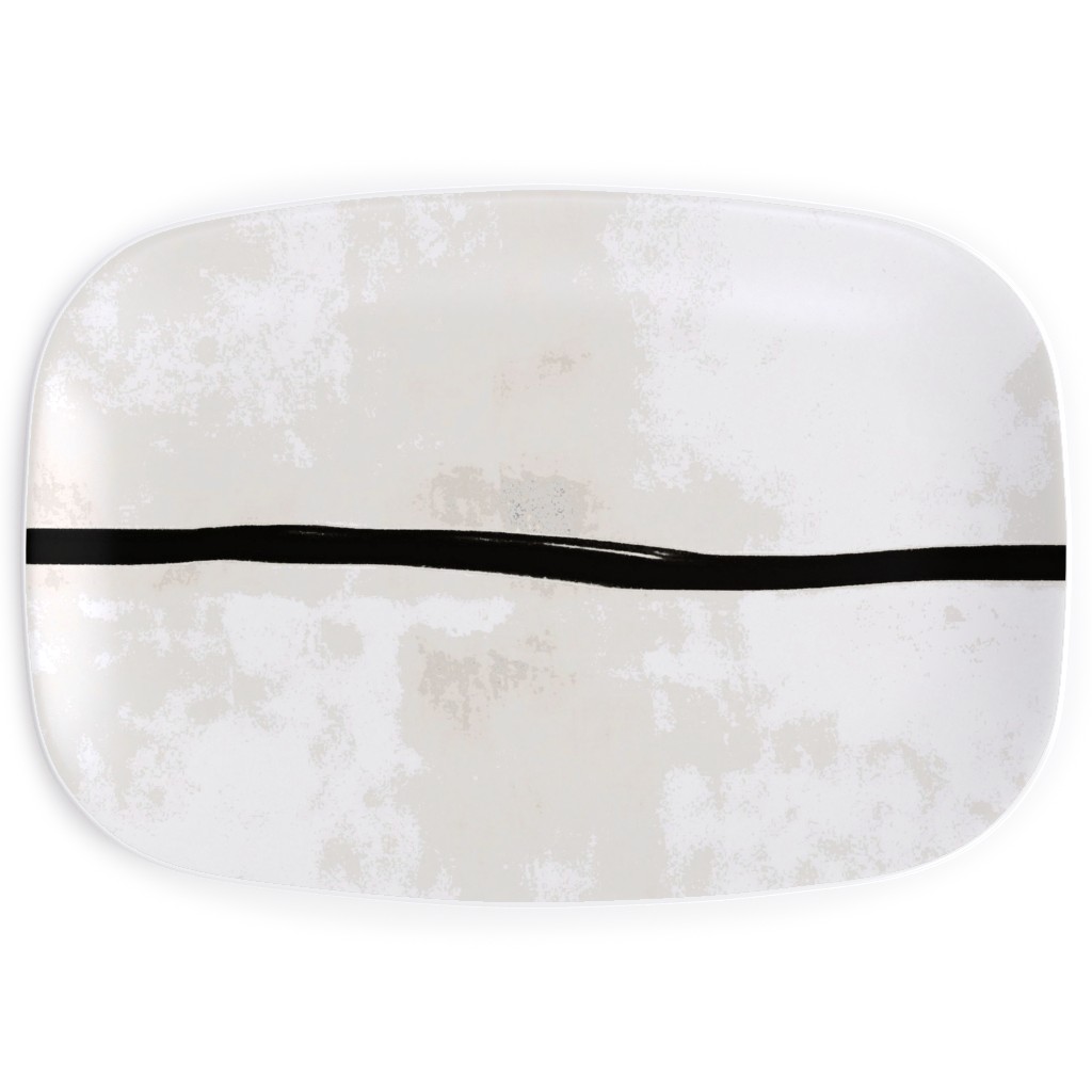 Graffiti Lines - Neutral Serving Platter, Beige