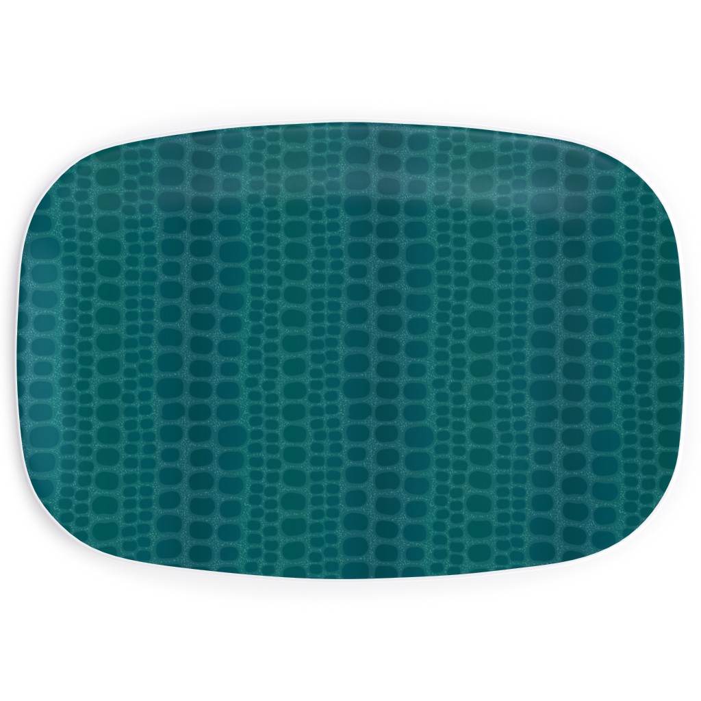 Reptilian Skin Serving Platter, Green