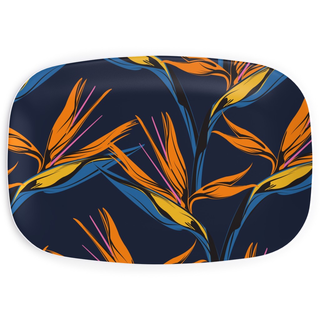 Bird of Paradise Serving Platter, Blue, Silhouette