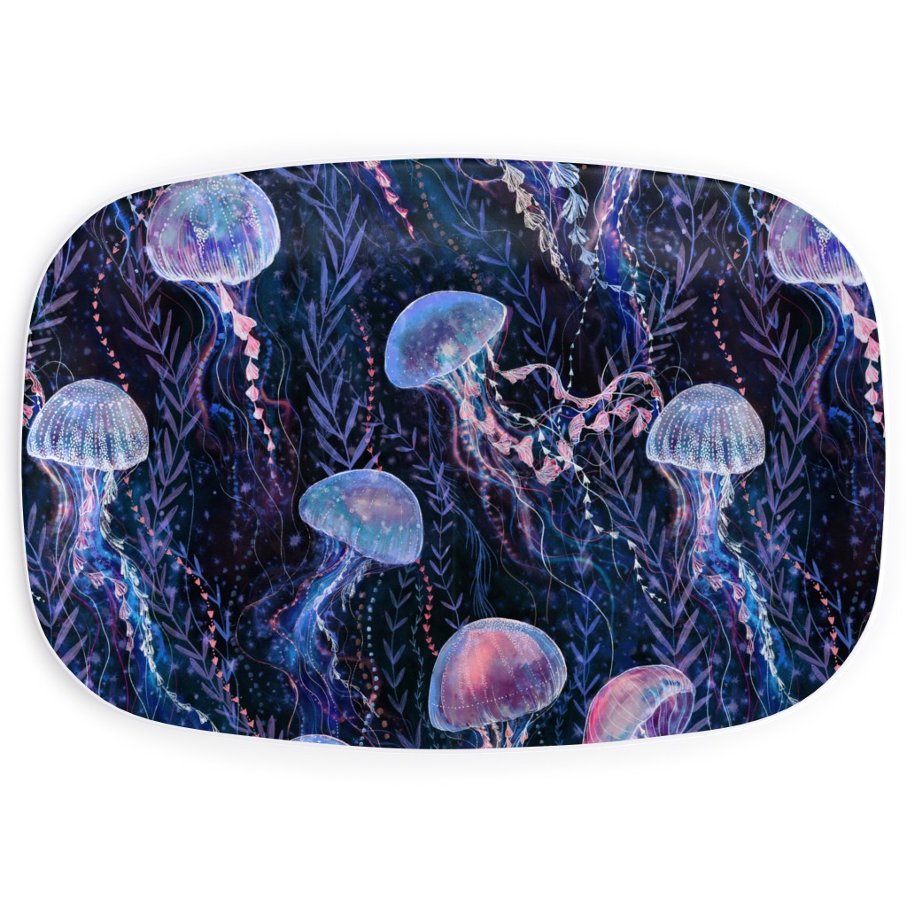 Magic Jellyfishes - Blue Serving Platter, Blue