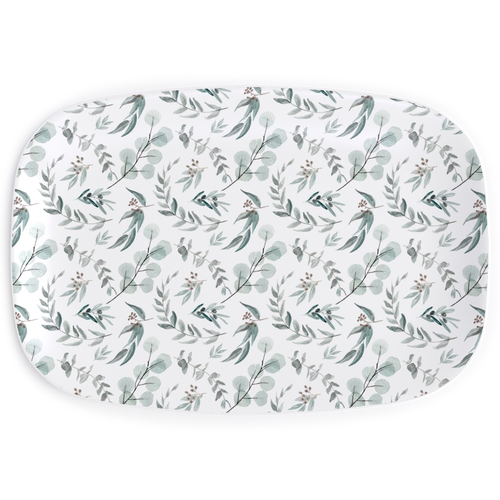 Eucalyptus Leaves - Australiana Botanical Serving Platter, Green