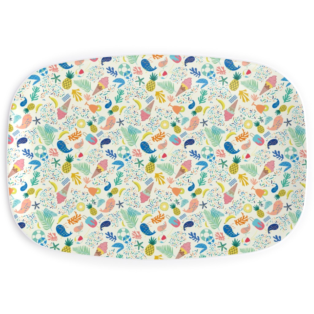 Ohlala Summer - Multi Serving Platter, Multicolor