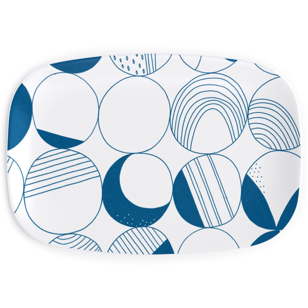 Abstract Moon - Blue Serving Platter, Blue
