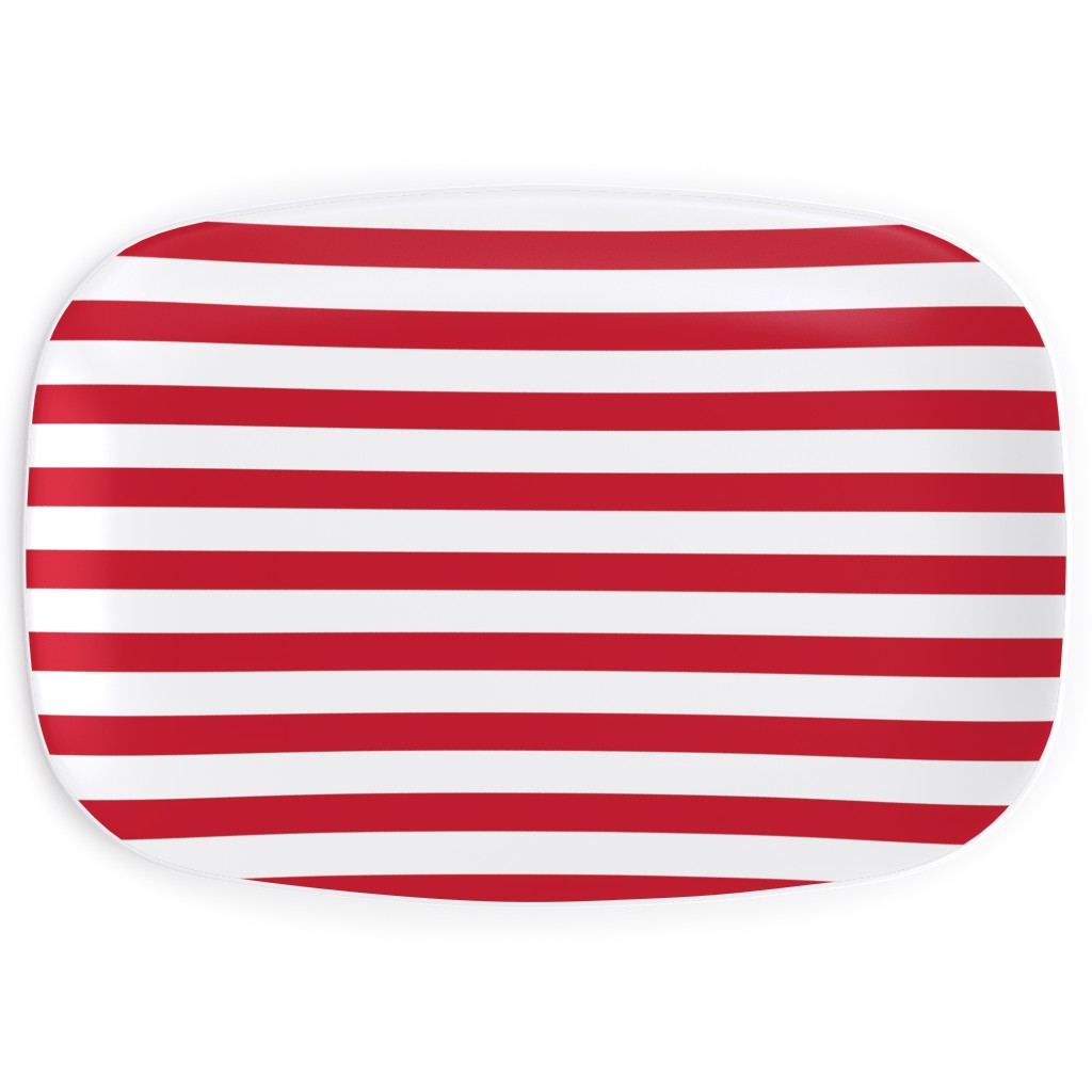 Stripes - Red and White Serving Platter, Red