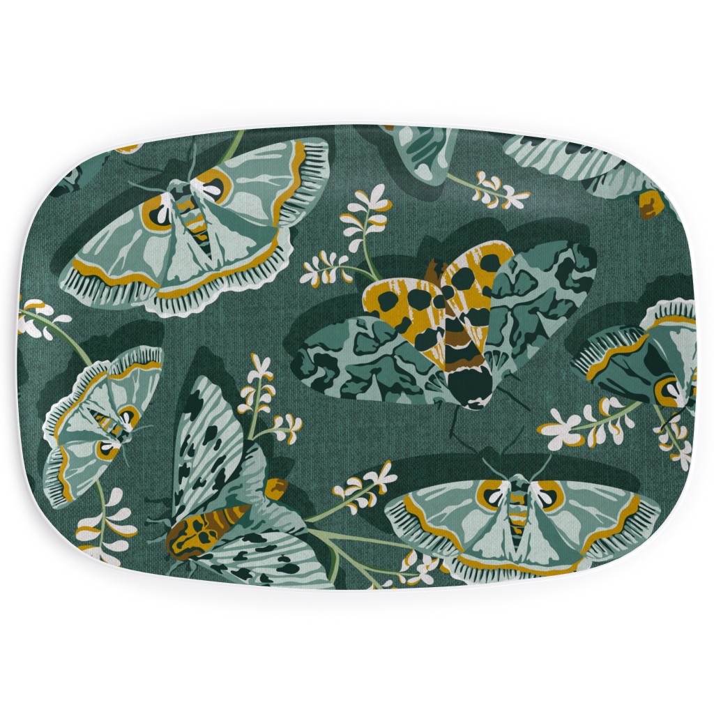 Gathering Moths - Green Serving Platter, Green