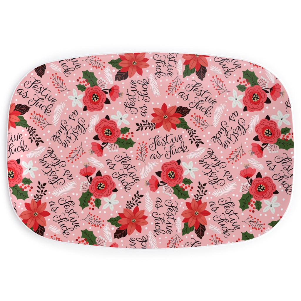 Festive Af Serving Platter, Pink