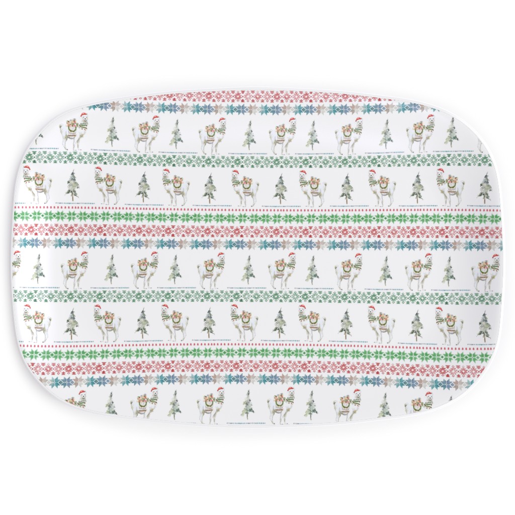 Llama Sweater Serving Platter, Multicolor