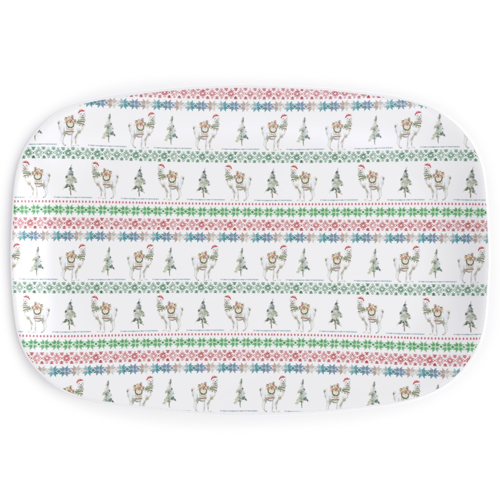 Llama Sweater Serving Platter, Multicolor