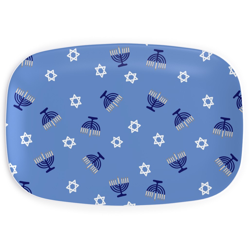 Hanukkah - Blue Serving Platter, Blue, True Blue