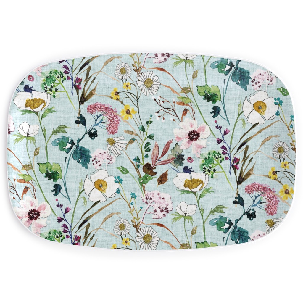 Verdure Wildflowers - Multi Serving Platter, Multicolor