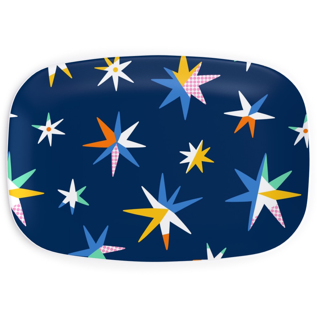 Modern Starry Sky - Blue Serving Platter, Blue