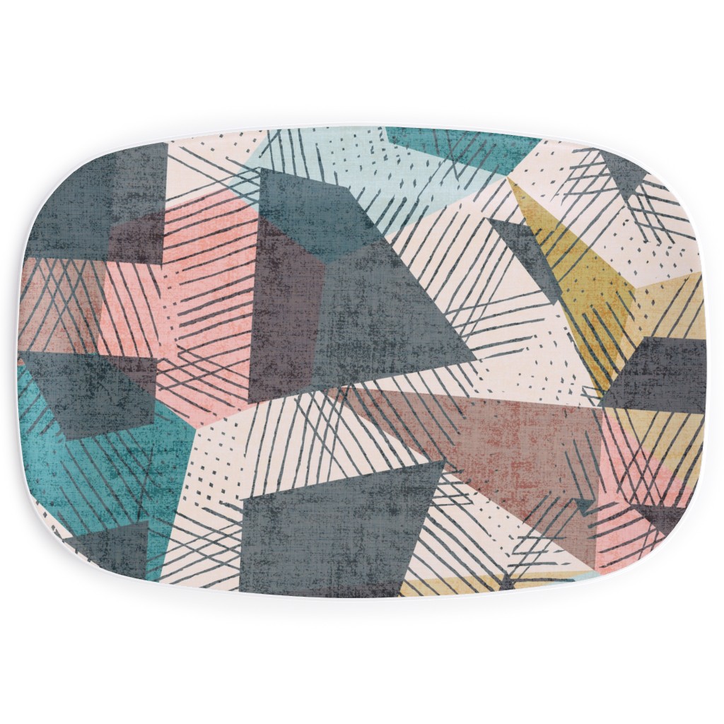 Abstract Geometic - Multi Serving Platter, Multicolor