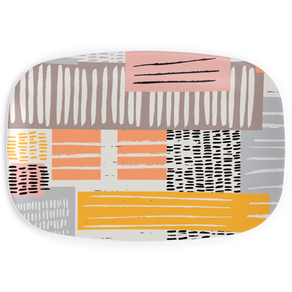 Textured Color Blocks - Multi Serving Platter, Multicolor