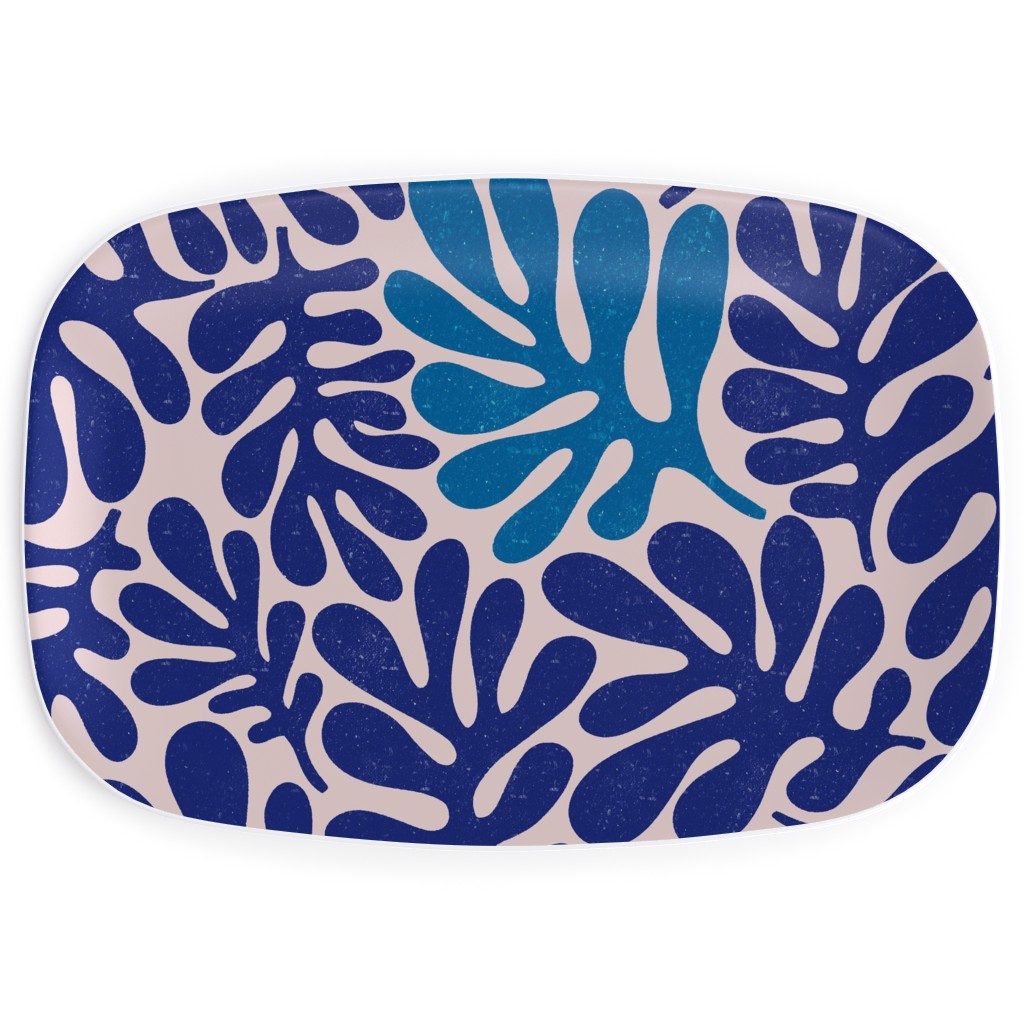 Organic Leaves - Blue Serving Platter, Blue