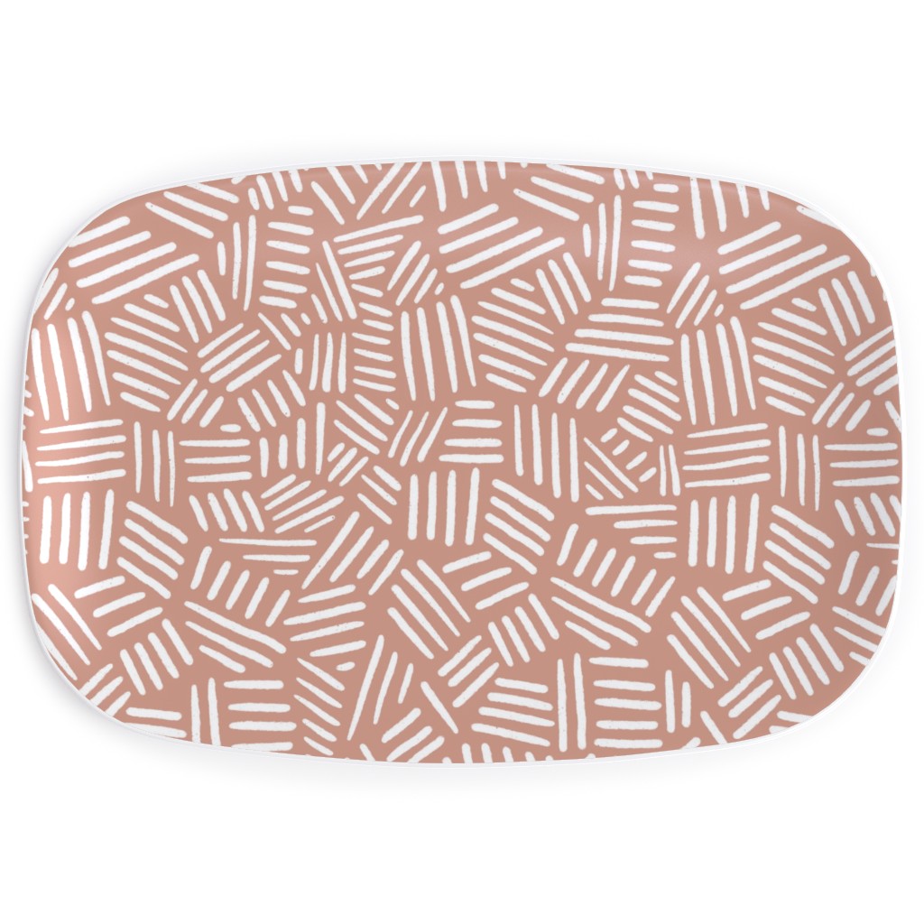 Dashes - Pink Serving Platter, Pink