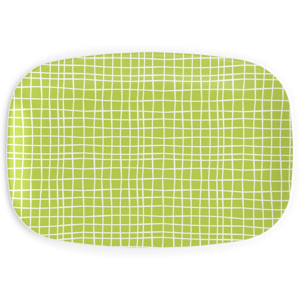 Wavy Grid Serving Platter, Green, Lime