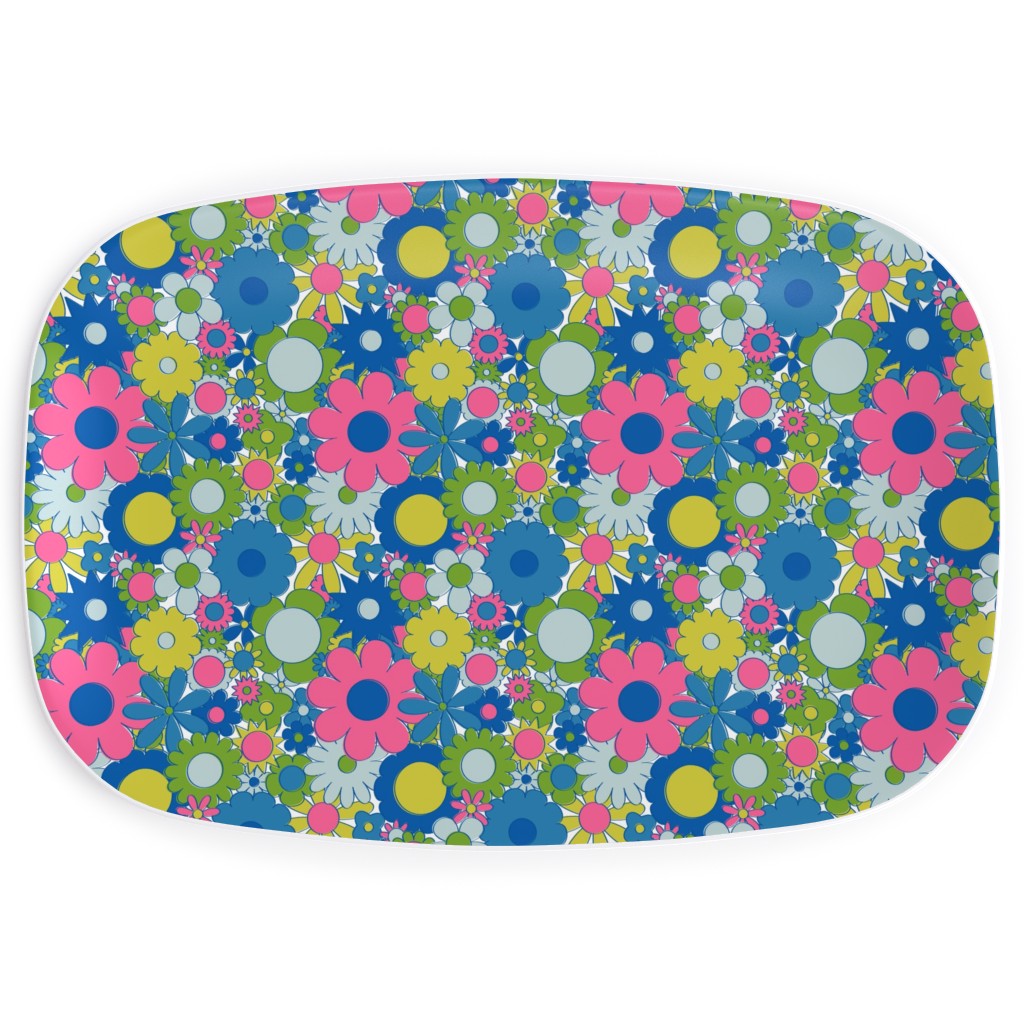 Funky Daisy Floral - Neon Serving Platter, Multicolor