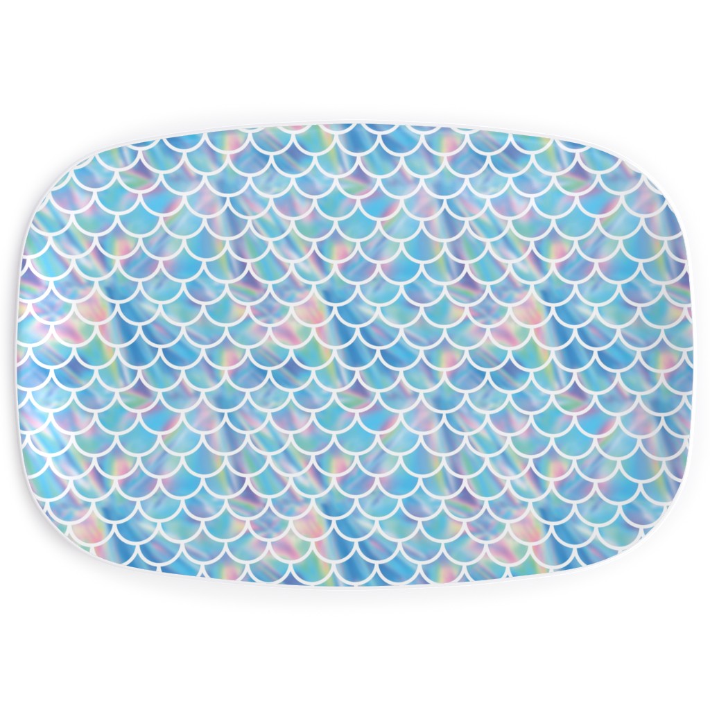 Mermaid Scales - Blue Serving Platter, Blue, True Blue