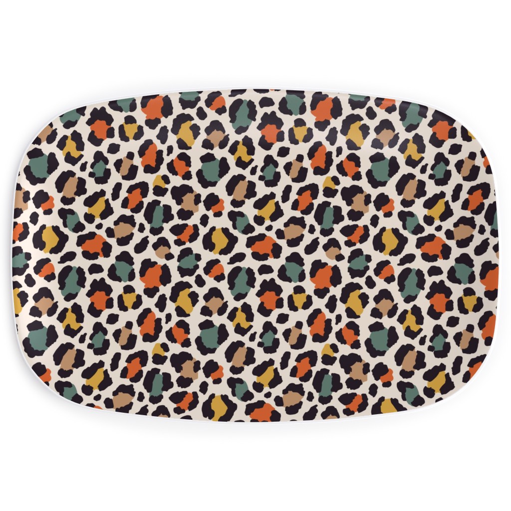 Colored Leopard Print - Mulit Serving Platter, Multicolor