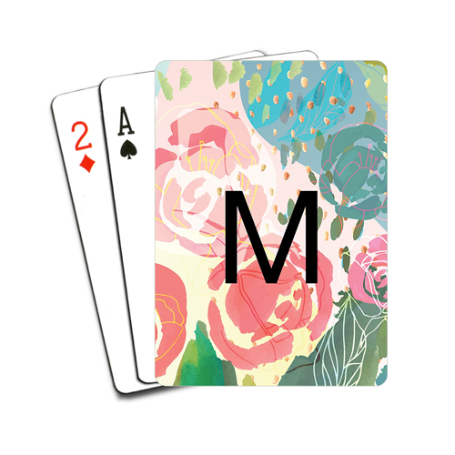 Abstract Roses Custom Text Playing Cards, Multicolor