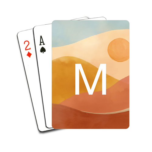 Layered Hills Custom Text Playing Cards, Multicolor