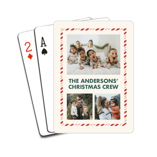 Christmas Crew Border Playing Cards, Beige
