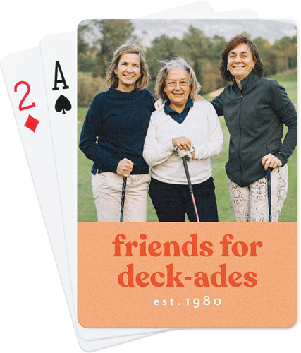 Deck-ades Playing Cards, Orange, coral