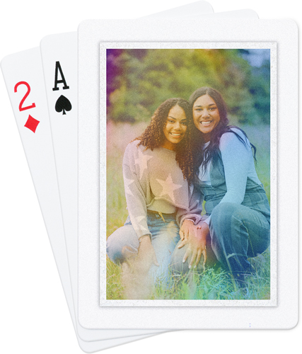 Rainbow Aura Frame Playing Cards, White