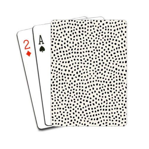 Black and White Organic Dots Playing Cards, Multicolor